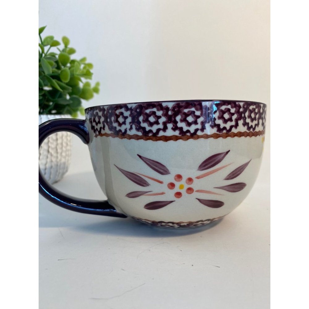 Temp-tations Old World Purple/Large Coffee/Tea Mug/Purple Handle and Rim/ Replac